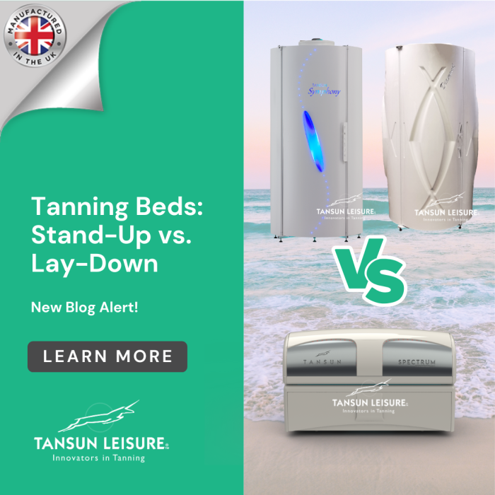 stand-up commercial sunbeds, tansun leisure, why stand-up sunbeds are better than lie-down commercial sunbeds